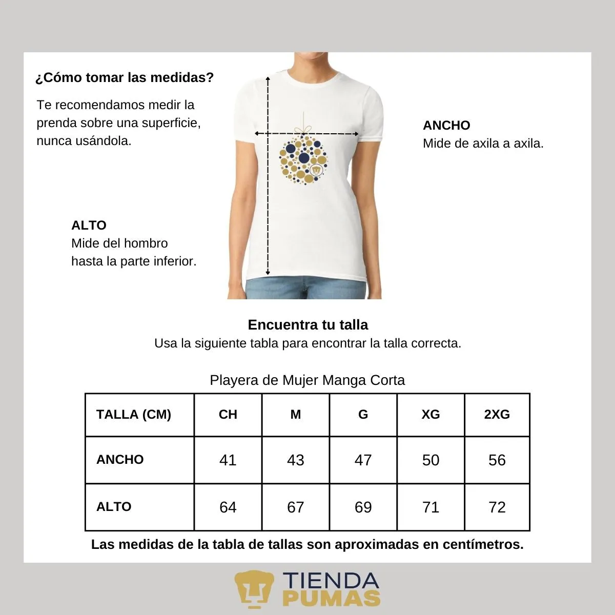 Playera Navidea Mujer Pumas UNAM Esfera