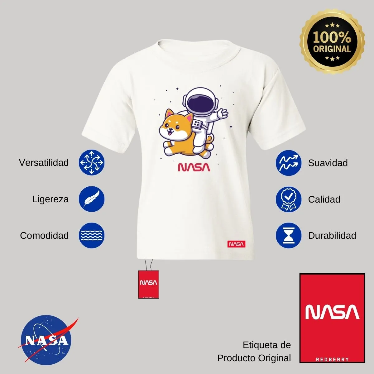 Playera Nios Nasa Perro Astronauta