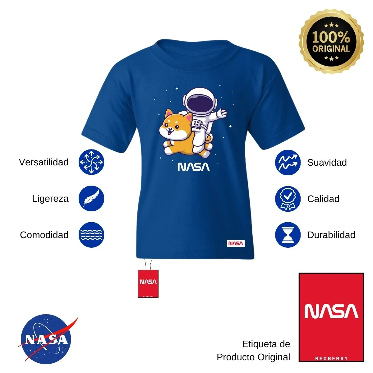 Playera Nios Nasa Perro Astronauta