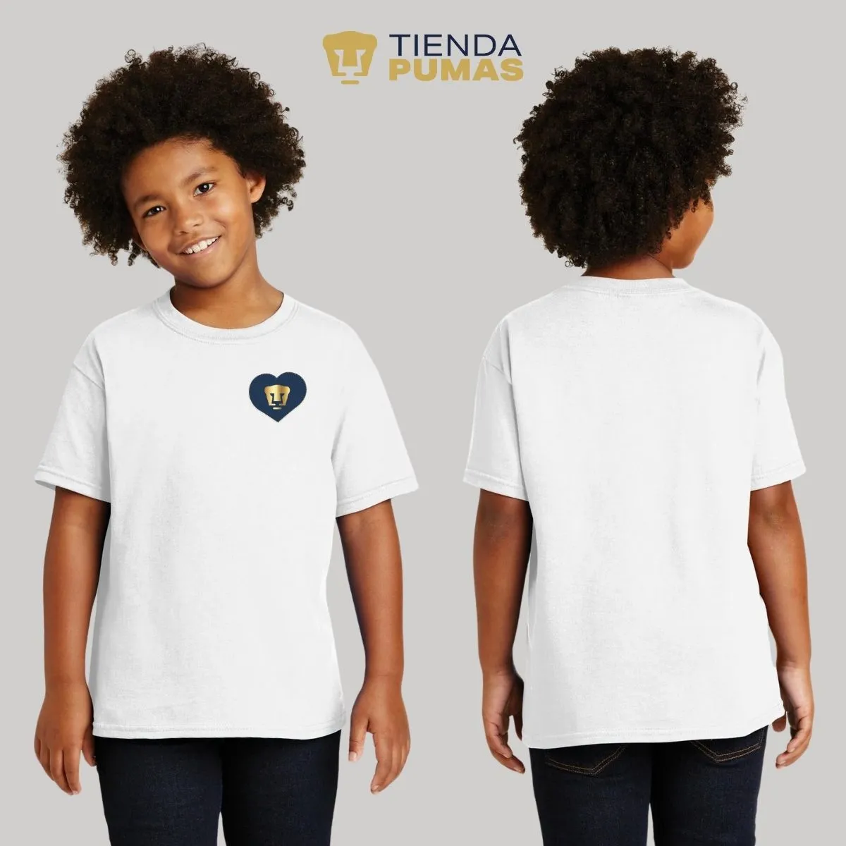 Playera Nios Pumas UNAM Corazón Bordado