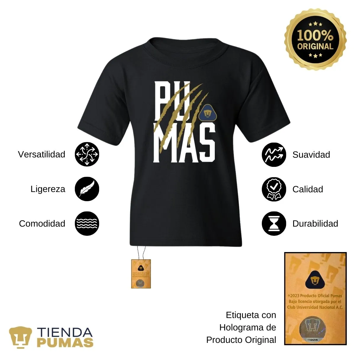 Playera Nios Pumas UNAM Garra