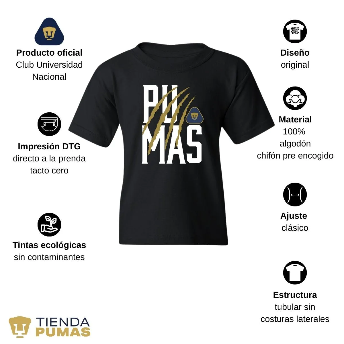 Playera Nios Pumas UNAM Garra