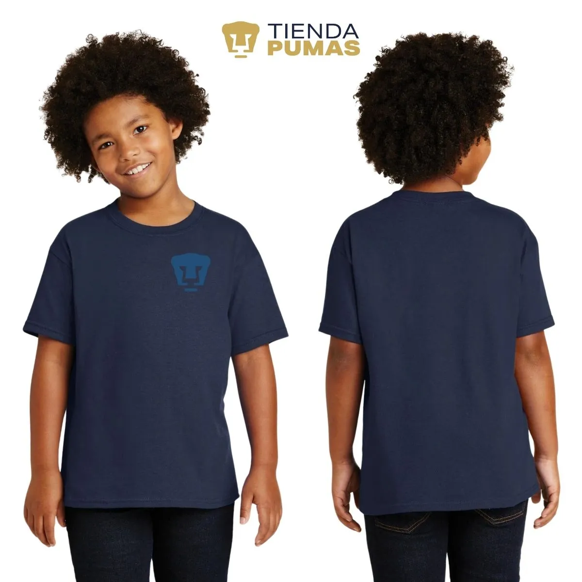 Playera Nios Pumas UNAM Logo Azul Escudo