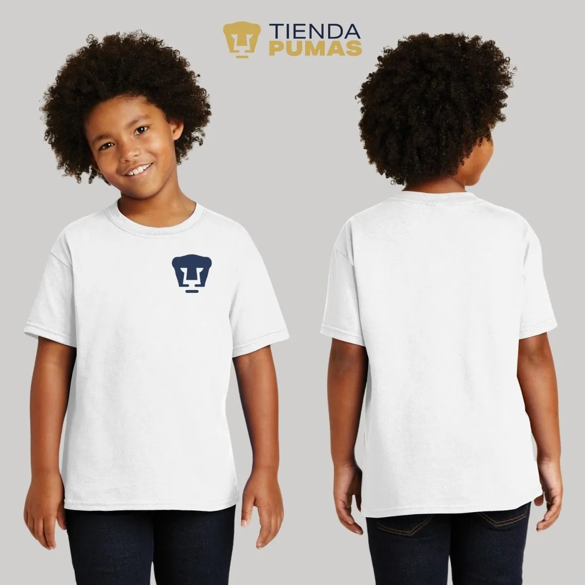 Playera Nios Pumas UNAM Logo Azul Escudo