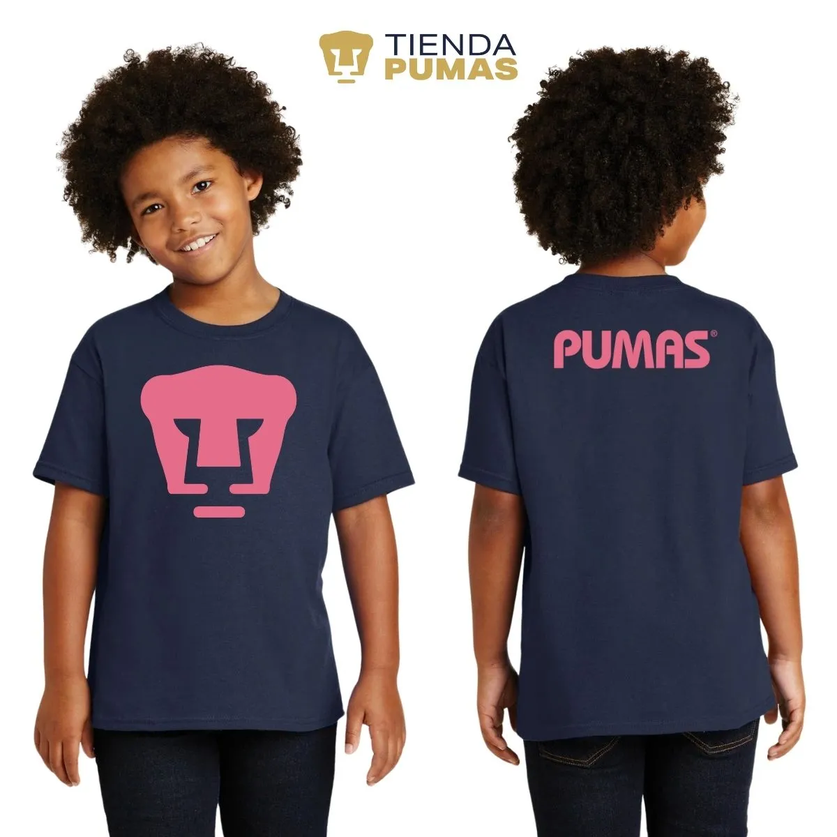 Playera Nios Pumas UNAM Logo Rosa