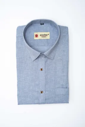 Punekar Cotton Men's Formal Handmade Grey Color Shirt for Men's.