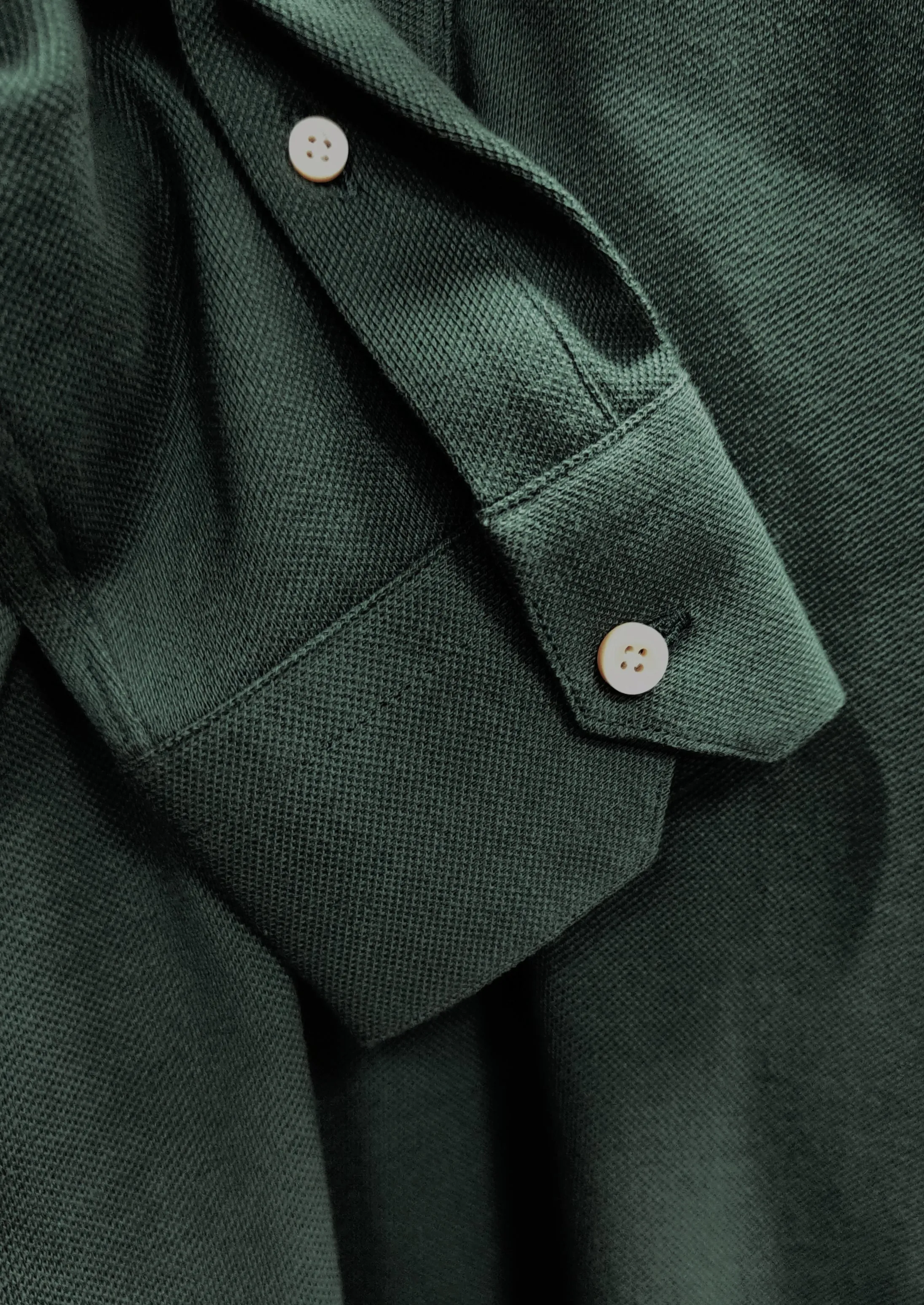 Racing Green Stretch-Cotton Long Sleeves Shirt - SS090