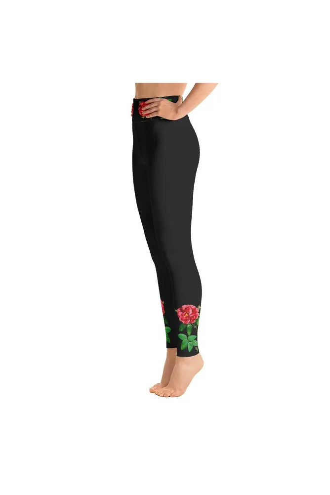 Red Rose Yoga Leggings