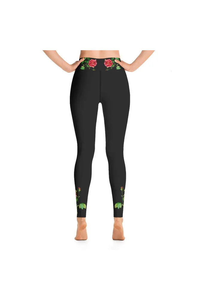 Red Rose Yoga Leggings