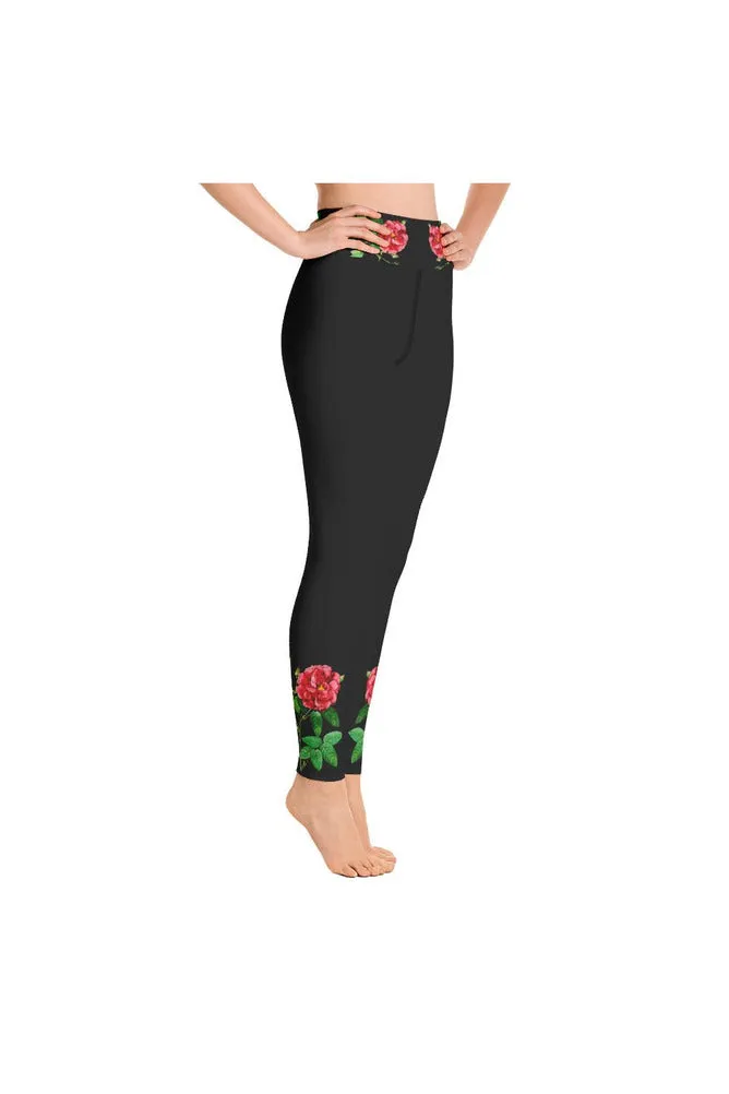 Red Rose Yoga Leggings