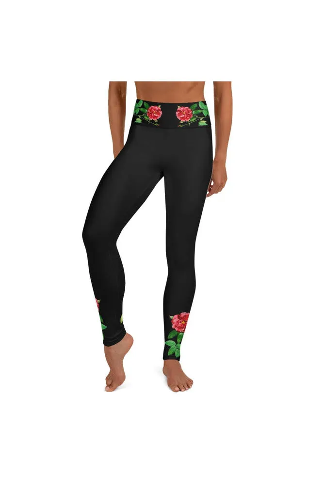 Red Rose Yoga Leggings