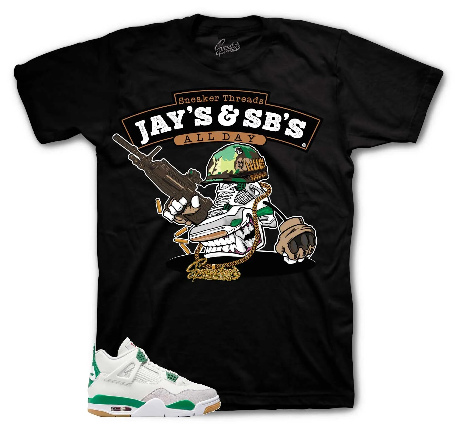 Retro 4 SB Pine Green Fly Kicks Shirt