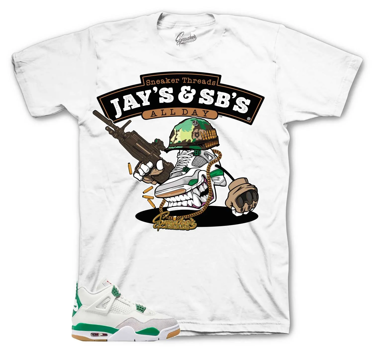 Retro 4 SB Pine Green Fly Kicks Shirt