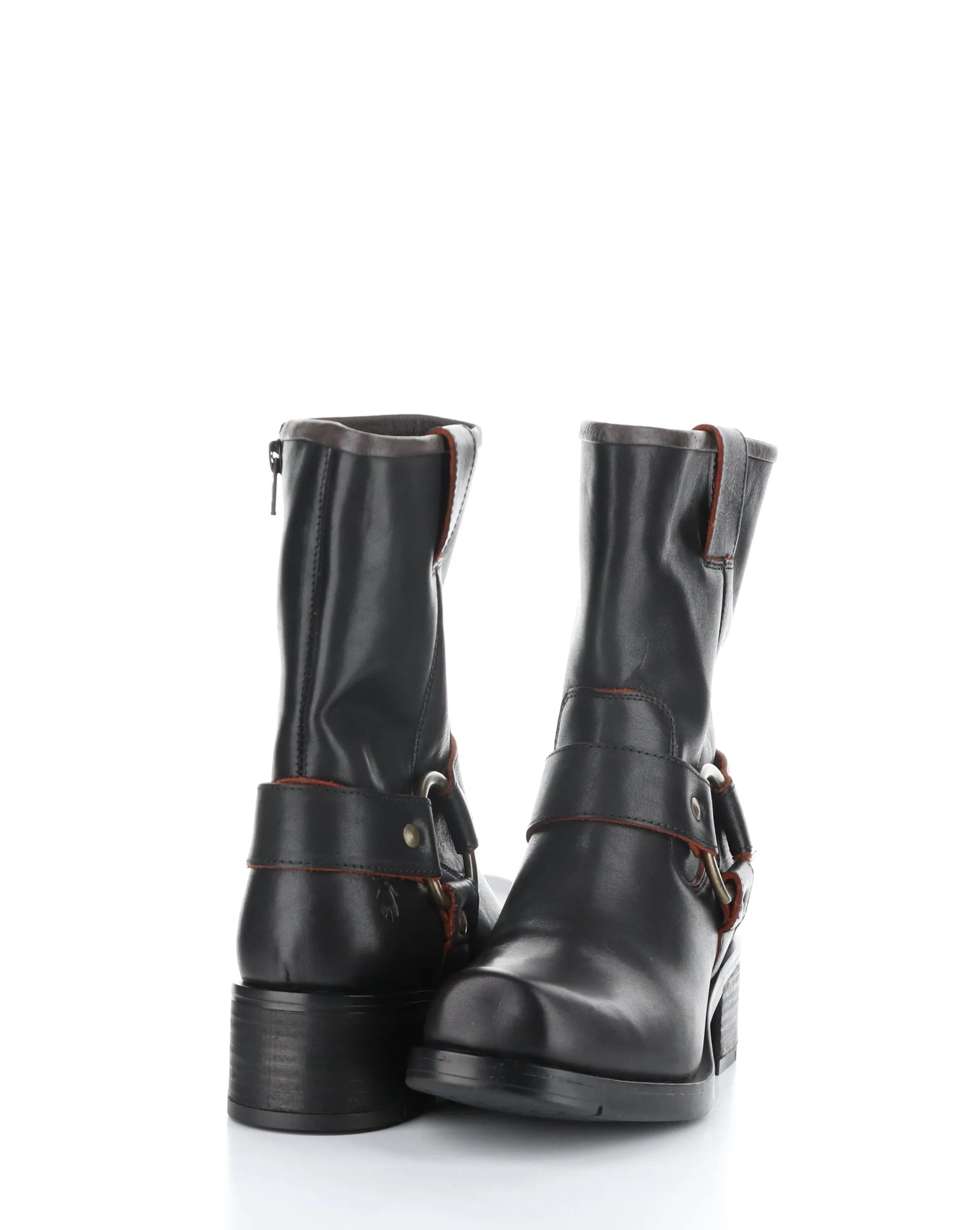 REVA010FLY 002 BLACK/RED Round Toe Boots