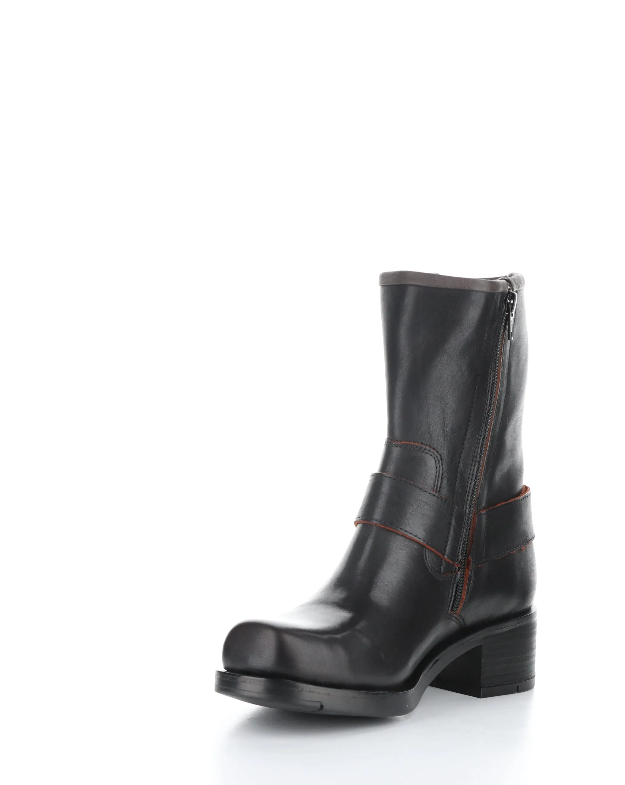 REVA010FLY 002 BLACK/RED Round Toe Boots