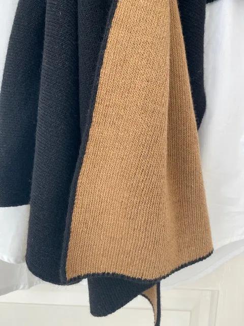 Reversible Italian Wrap-Camel/Black