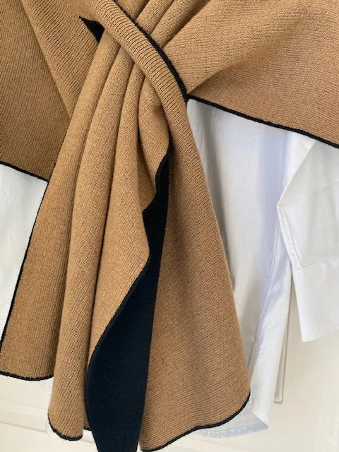 Reversible Italian Wrap-Camel/Black