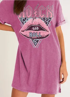 ROCK N ROLL LIP DRESS in PINK