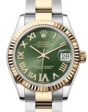 Rolex Datejust 278273-31mm Stainless Steel and Yellow Gold Watch With Two Tone Oyster Bracelet and Yellow Gold Fluted Bezel