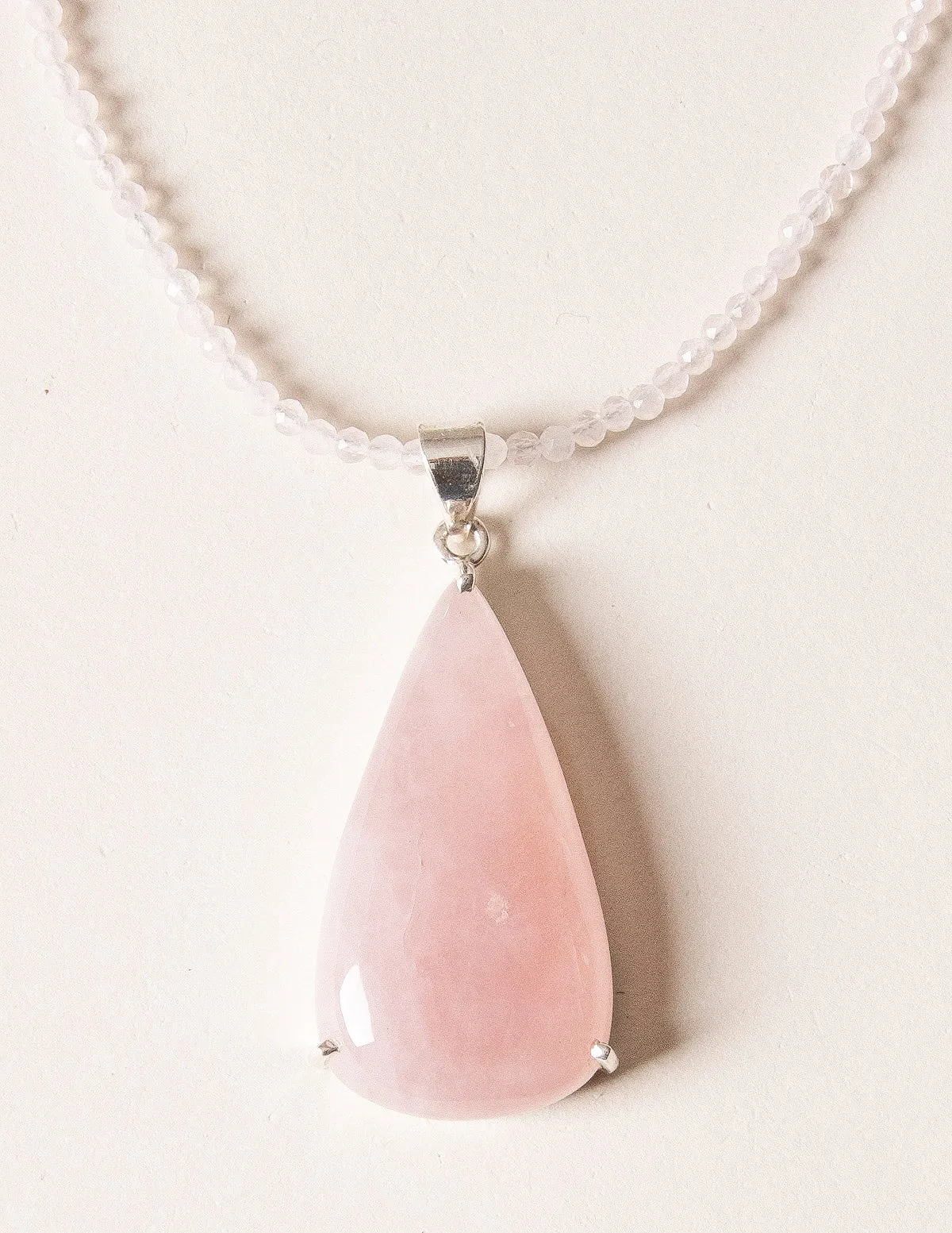 Rose Quartz Beaded Gemstone Necklace - One of a Kind