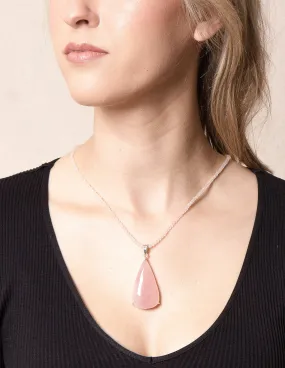 Rose Quartz Beaded Gemstone Necklace - One of a Kind