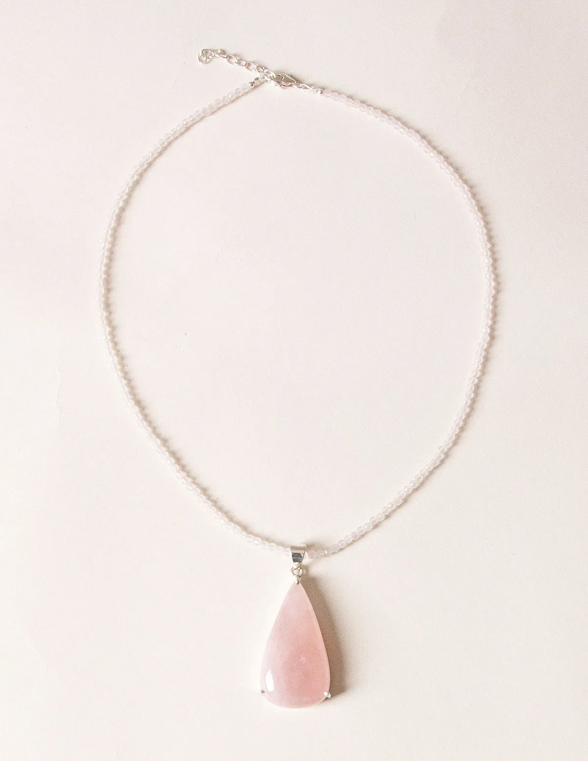 Rose Quartz Beaded Gemstone Necklace - One of a Kind