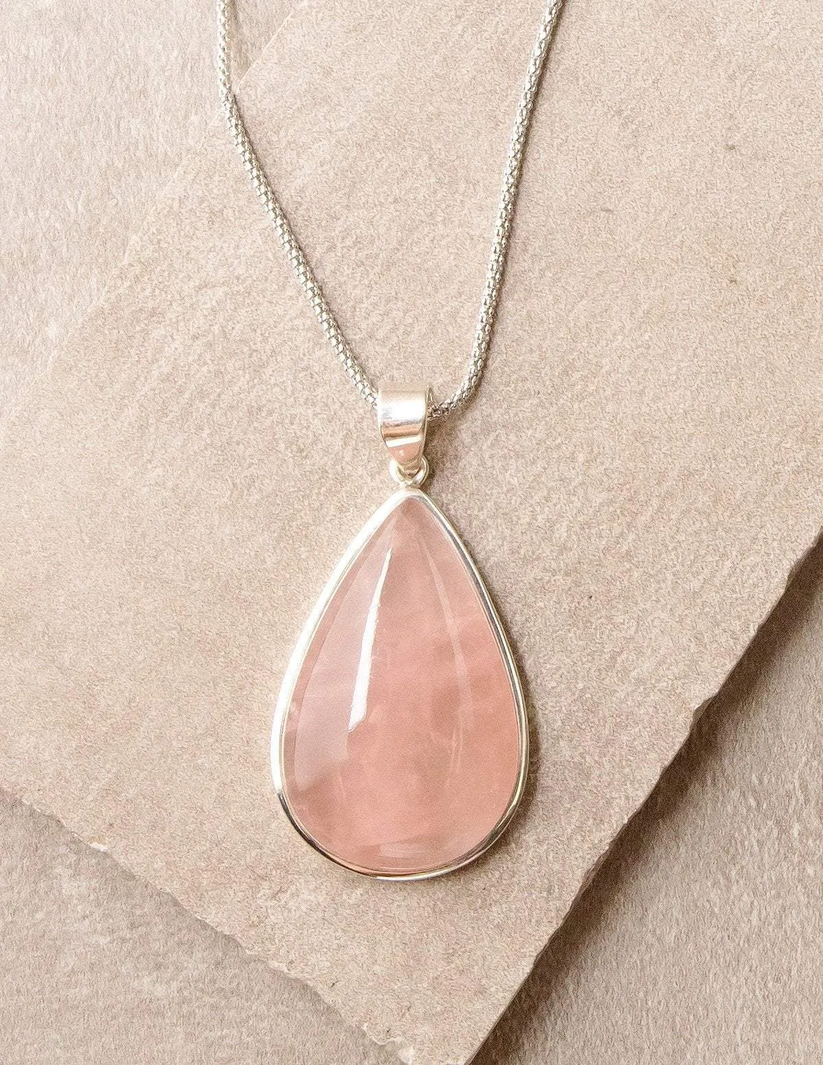 Rose Quartz Teardrop Pendant