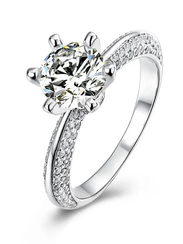 RSR 207 Moissanite Diamond White Minimalist Band Ring 1.0 Carat