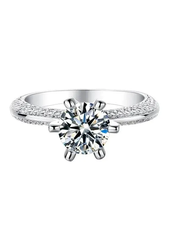 RSR 207 Moissanite Diamond White Minimalist Band Ring 1.0 Carat