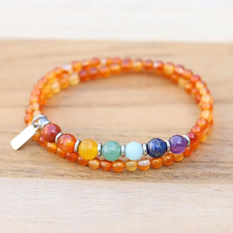 Sacral Chakra Carnelian Wrap Bracelet