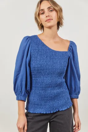 SALE - Panorama Shirred Top - Azure