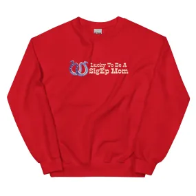 SigEp Lucky Mom Crewneck in Red