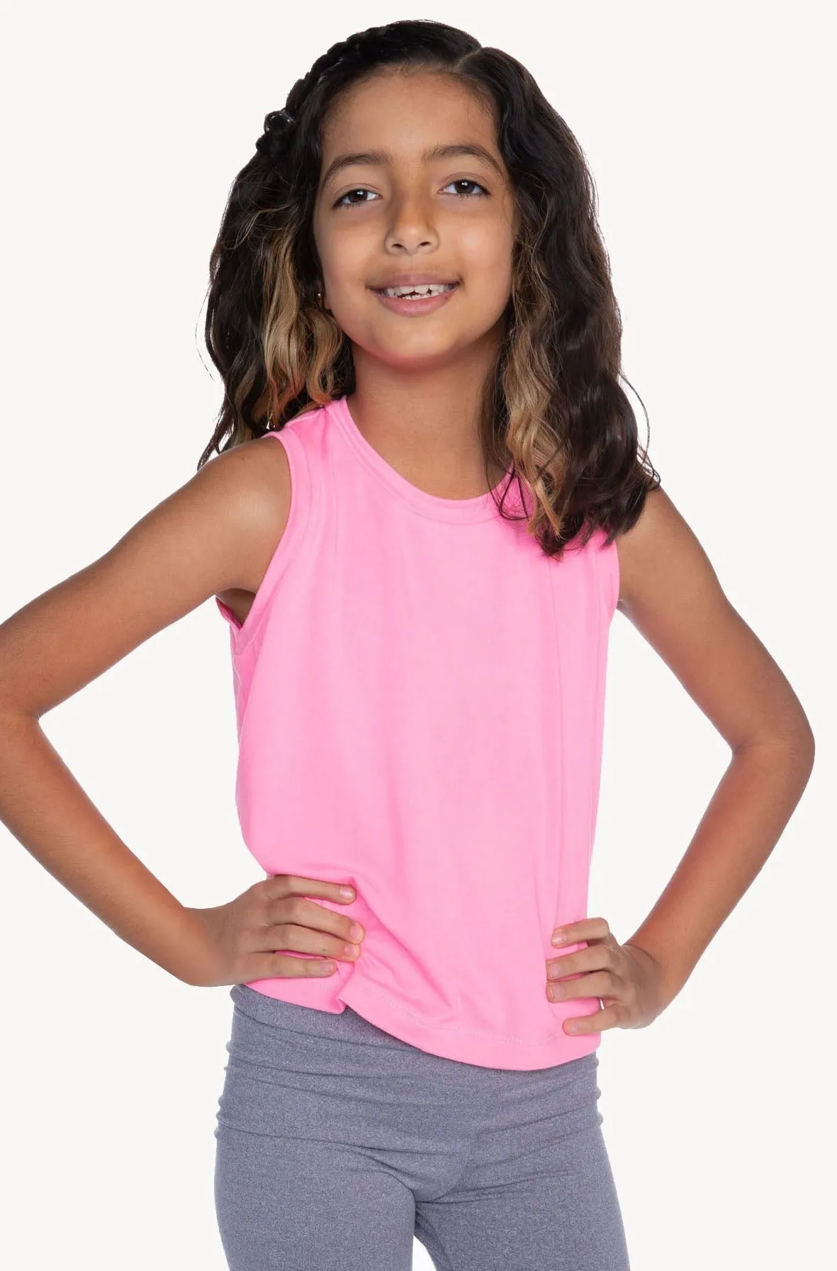 Simply Soft Sleeveless Easy Tank - Neon Barbie Pink