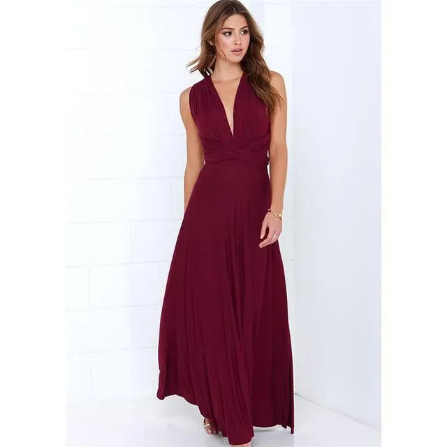 Sleeveless Boho Maxi Dress Top - Claret