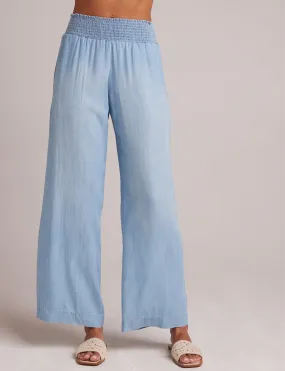 Smocked Pocket Wide Leg Pant, Caribbean Wash