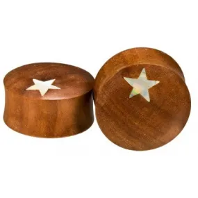 Star Plugs - Saba Wood   Mother of Pearl