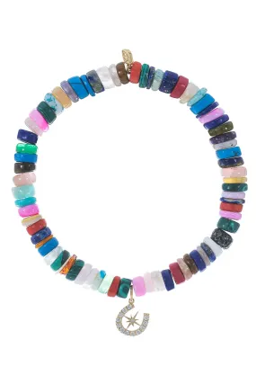 Starburst Horseshoe Rainbow Heishi Charm Bracelet