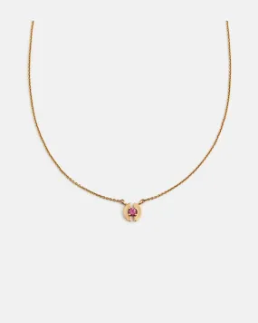 Stein Necklace in 14k Yellow Gold with Pink Tourmaline