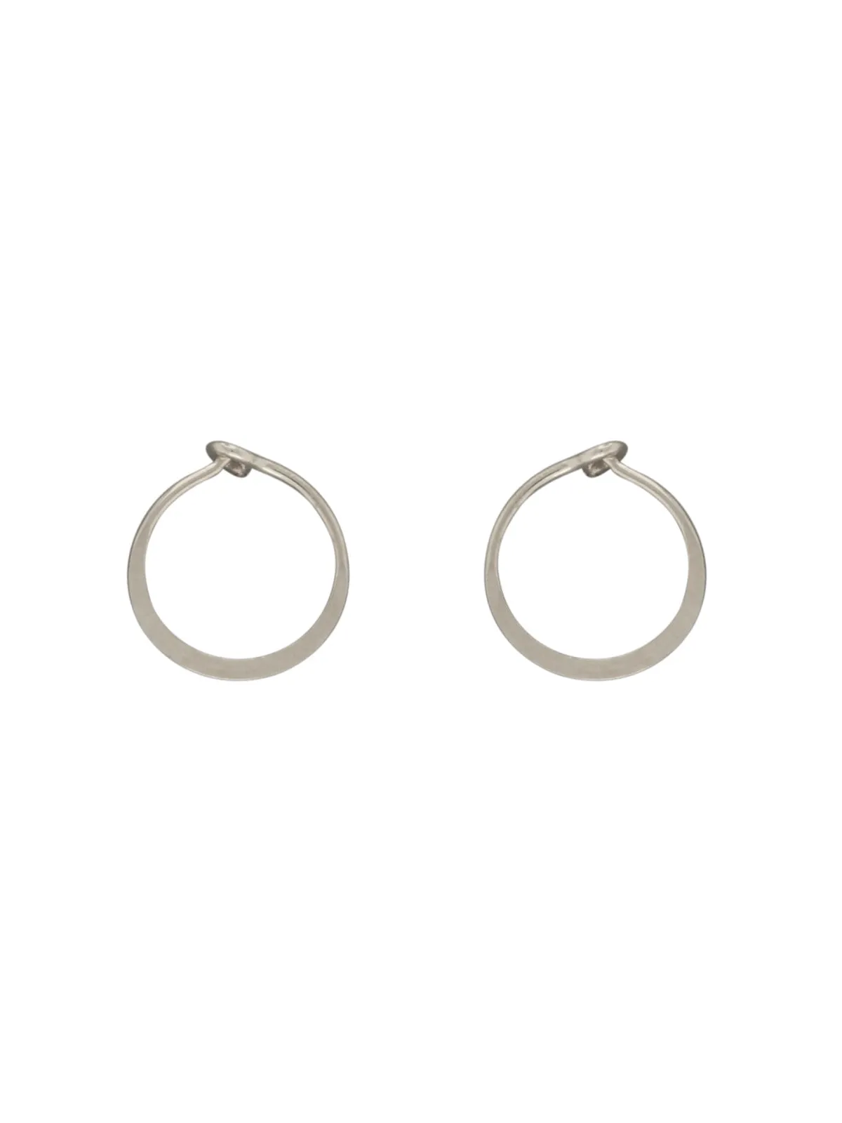 Sterling Silver Handcrafted Flat Edge Hoop Earrings