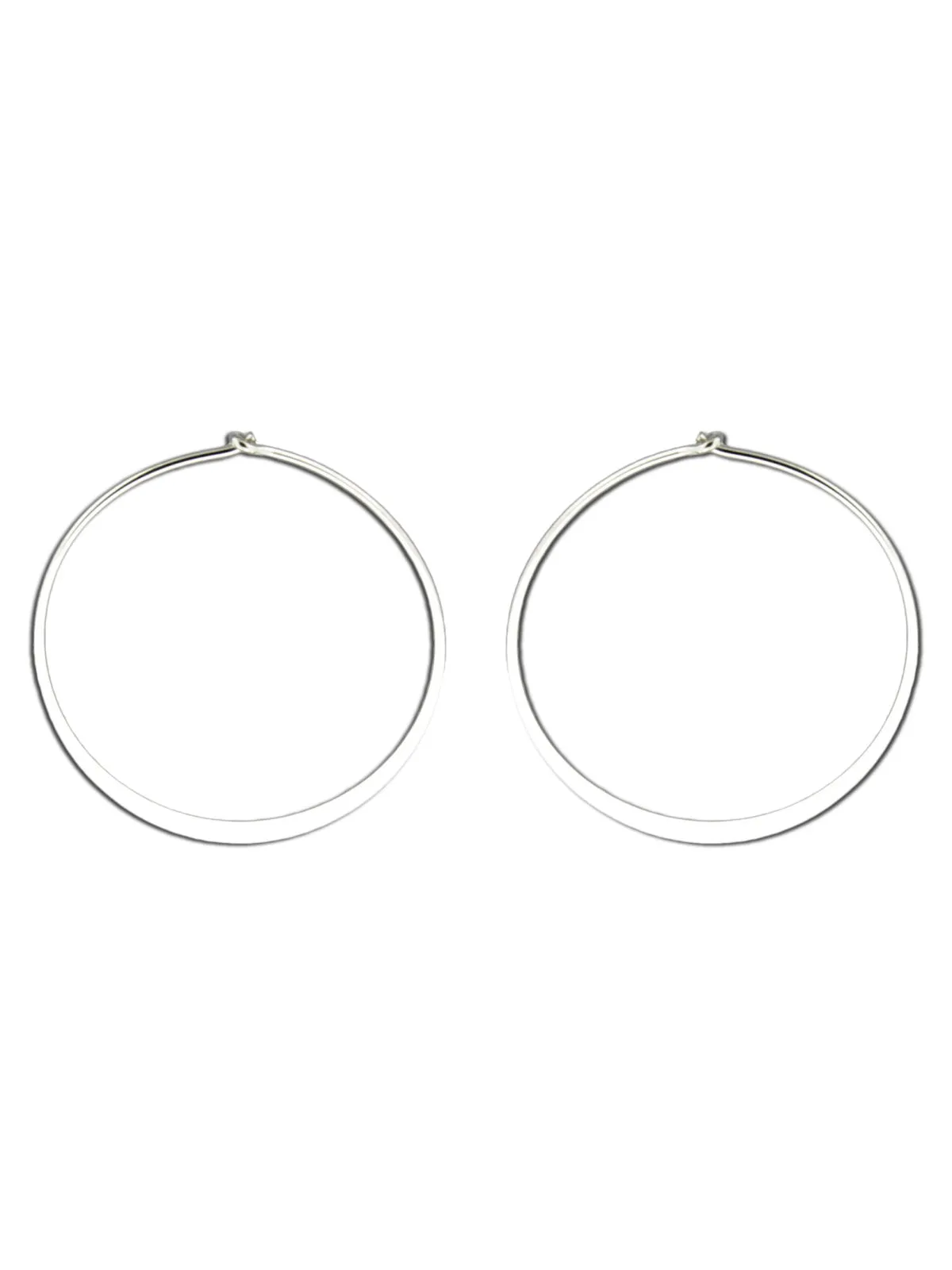 Sterling Silver Handcrafted Flat Edge Hoop Earrings