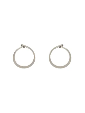 Sterling Silver Handcrafted Flat Edge Hoop Earrings