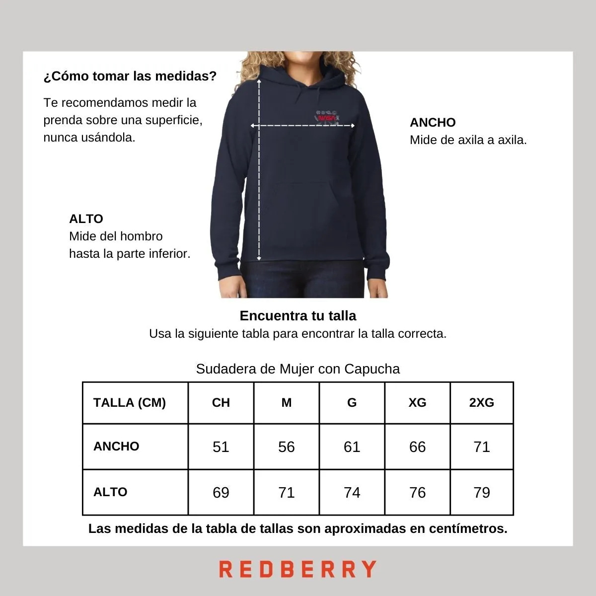 Sudadera Mujer Hoodie Nasa Espacio Escudo