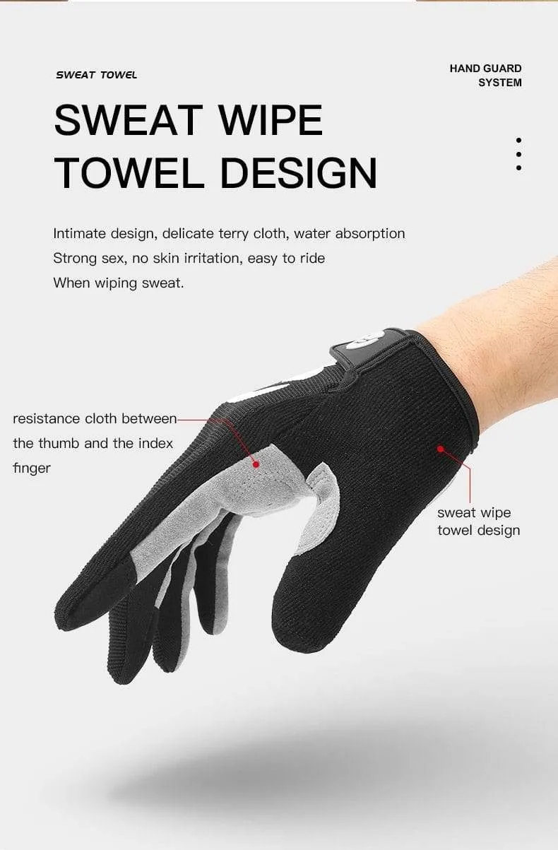 Summer Bicycle Full Finger Cycling Bike Gloves Absorbing Sweat for Men and Women Bicycle Riding Outdoor Sports Protector