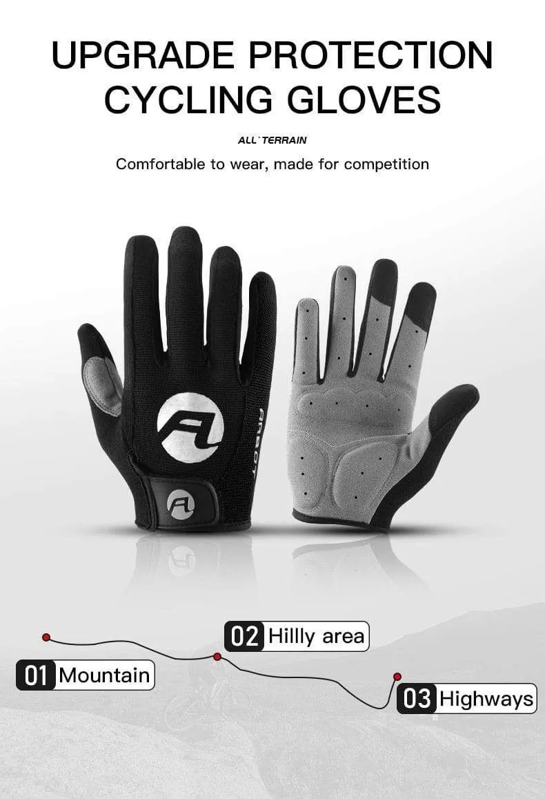 Summer Bicycle Full Finger Cycling Bike Gloves Absorbing Sweat for Men and Women Bicycle Riding Outdoor Sports Protector