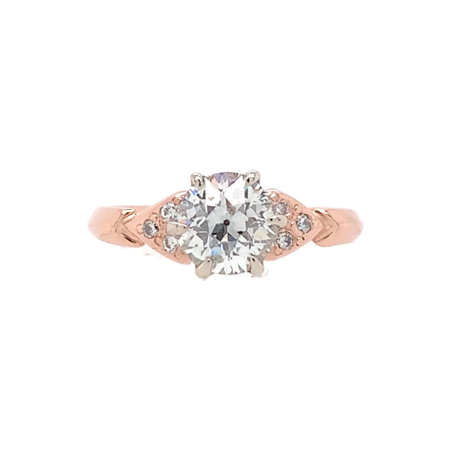 The Flora Gatsby- 1.1ct Old European Cut diamond & 14k Rose Gold