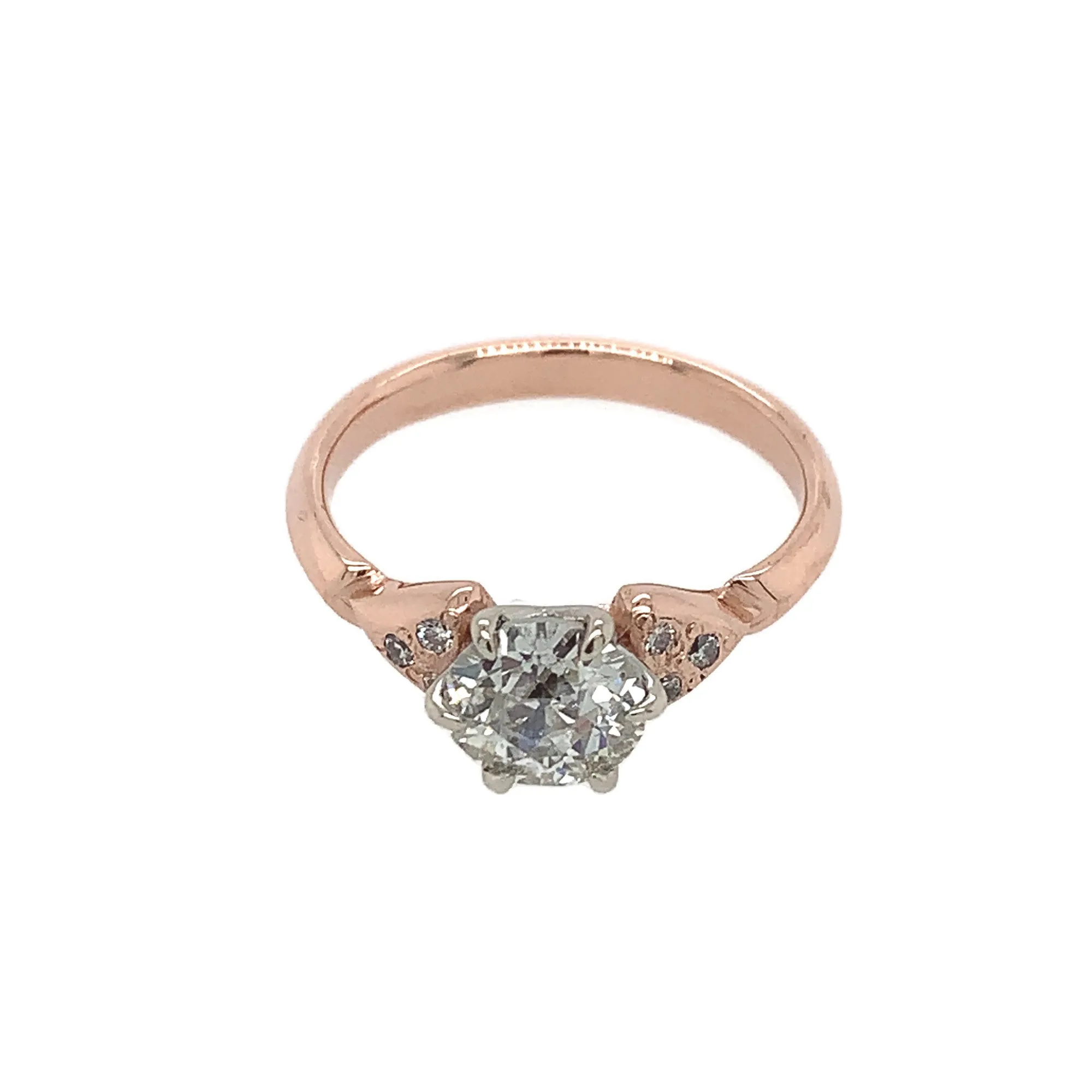 The Flora Gatsby- 1.1ct Old European Cut diamond & 14k Rose Gold