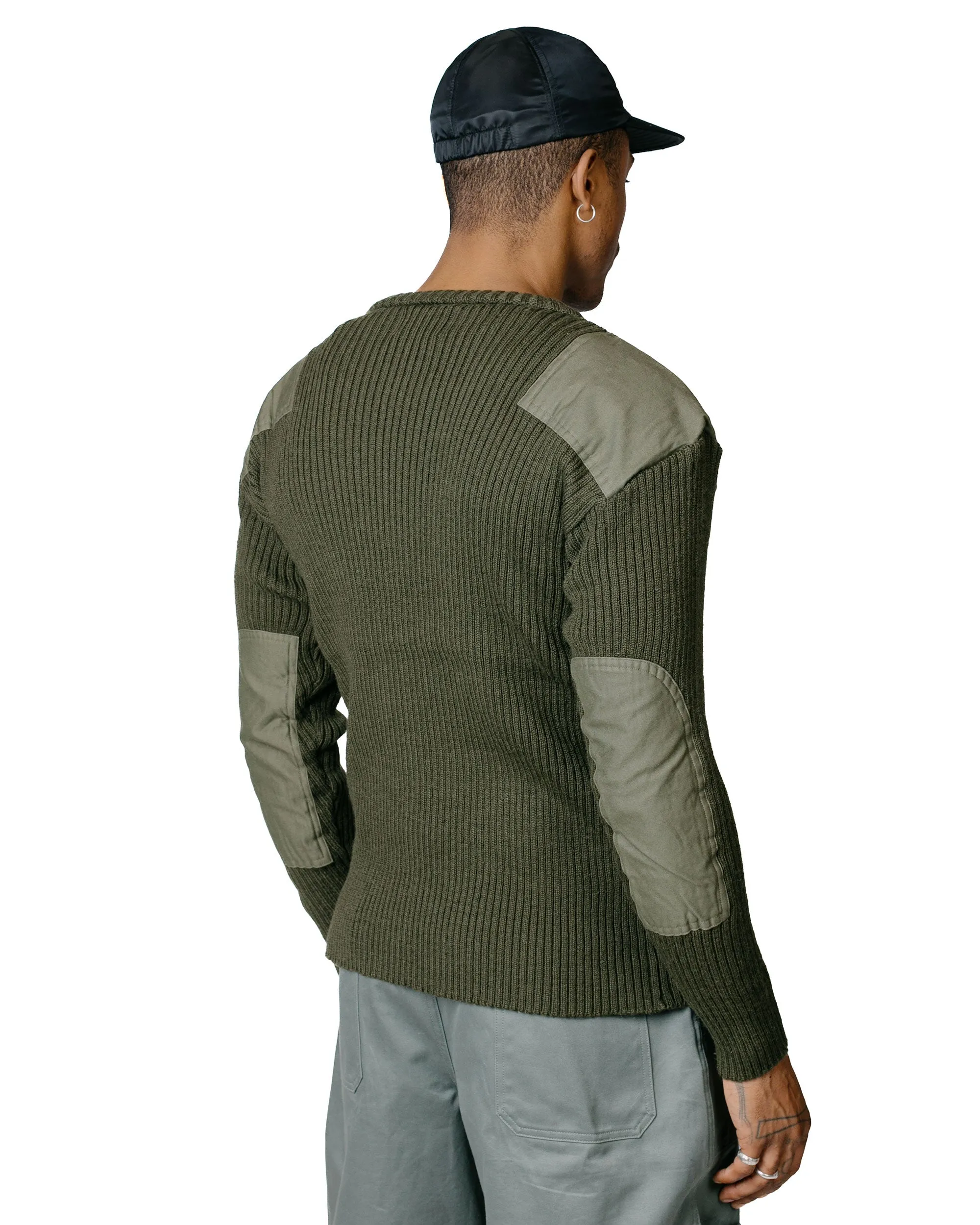 The Real McCoy's MC23104 Sweater, Service Wool Olive