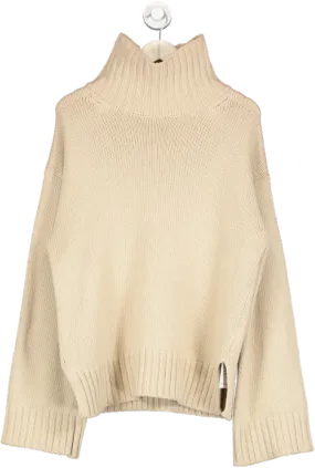 Tizzi Knit Beige Roll Neck Jumper One Size