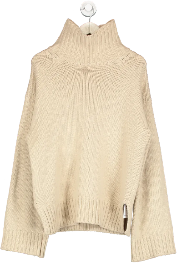 Tizzi Knit Beige Roll Neck Jumper One Size