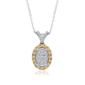 Two Tone Gold Yellow & White Diamond Eternal Pendant